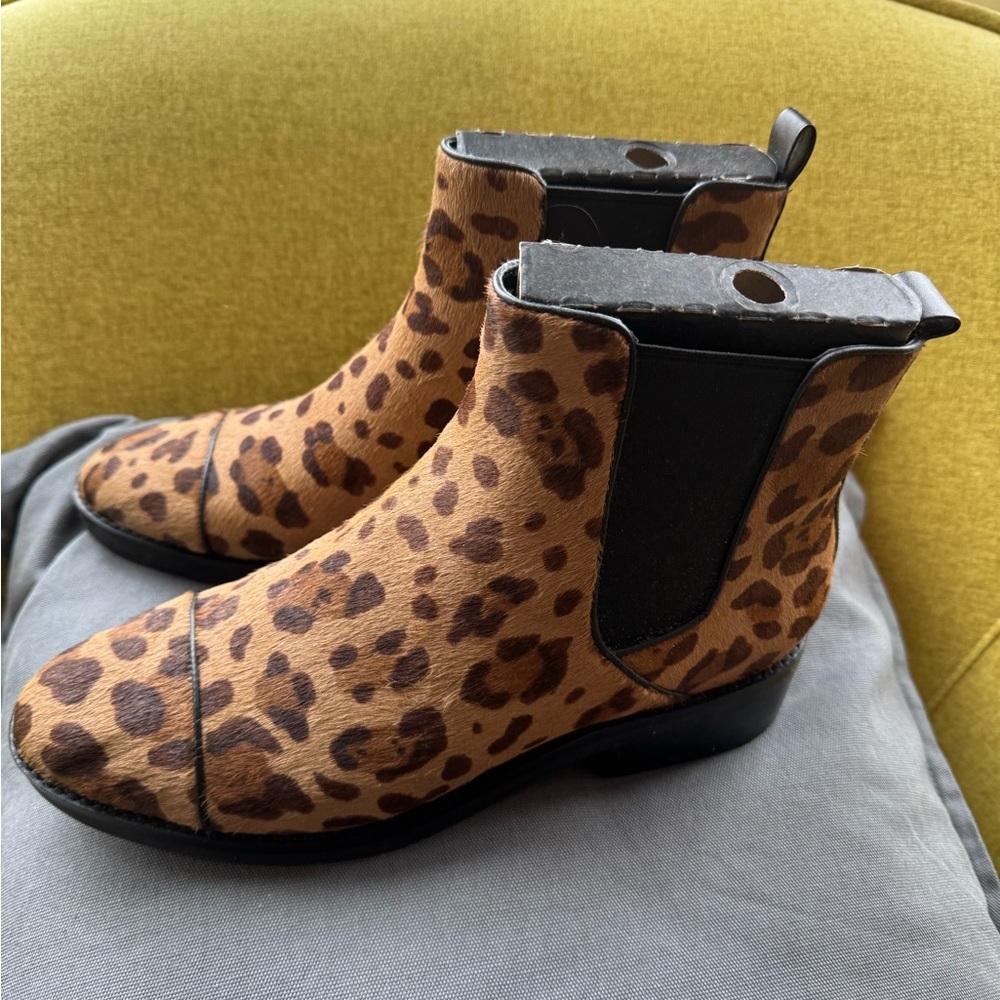 Cole Haan Animal Print Boots with Black Accents